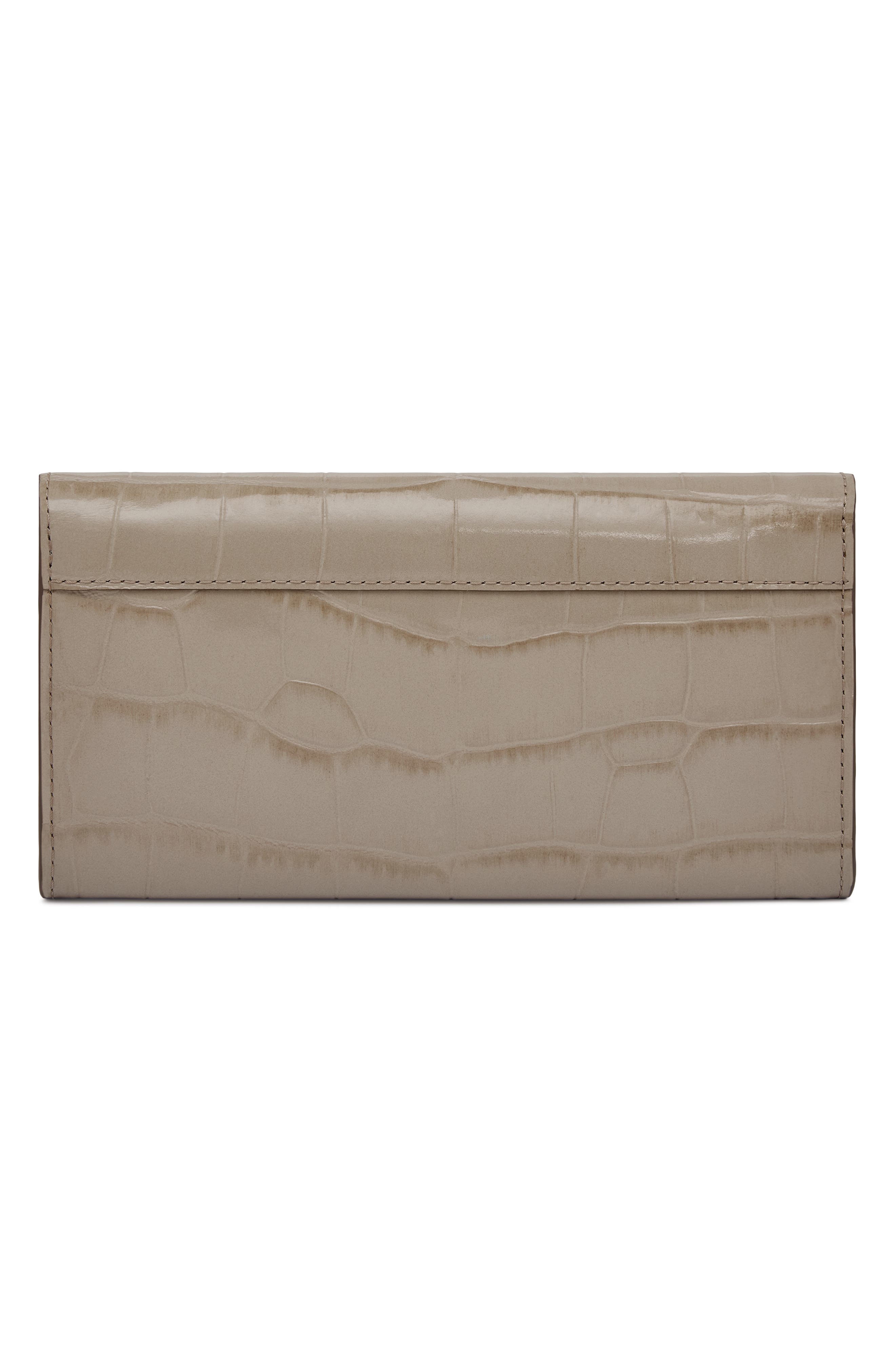 Multrees Croc Embossed Chain Wallet, Alternate, color, LIGHT TAUPE