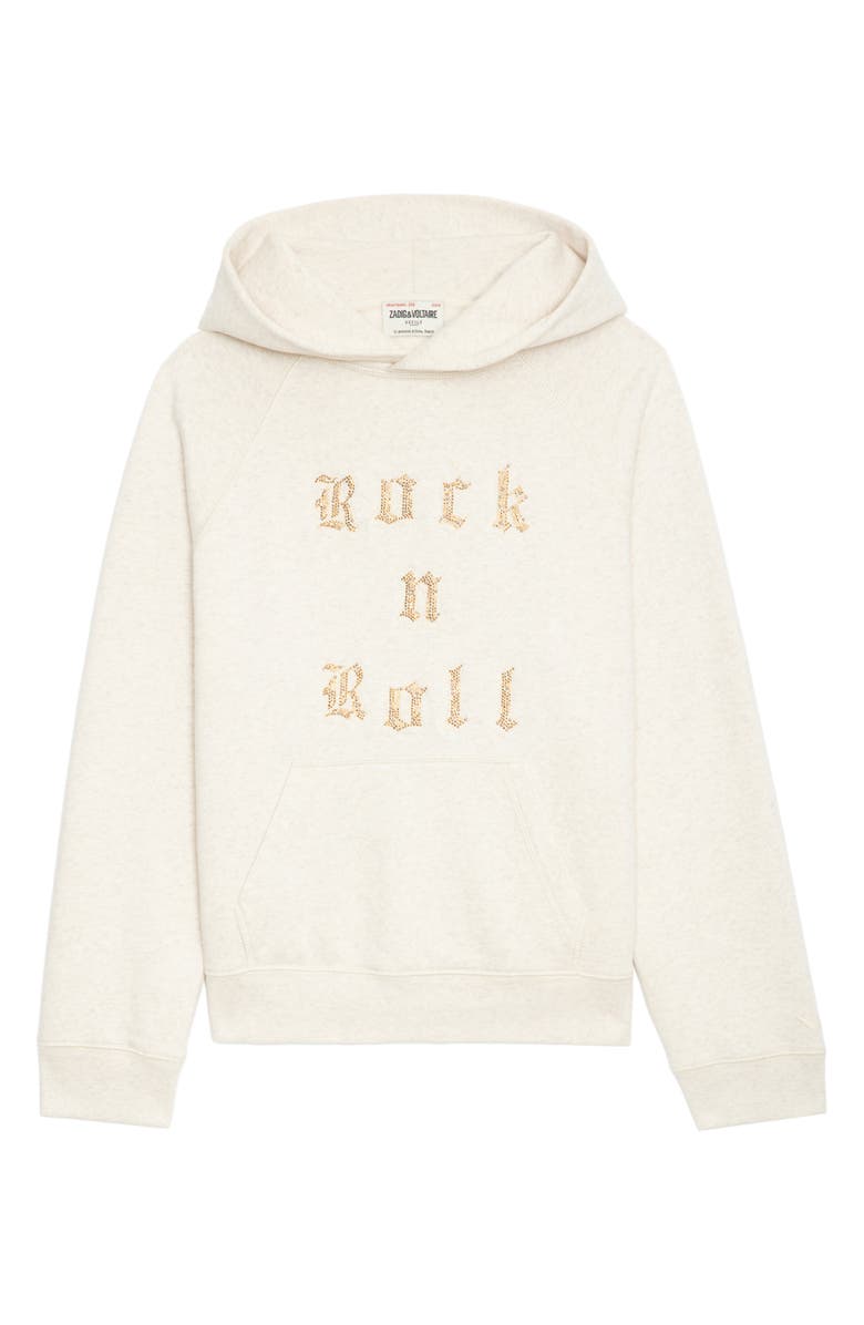 Zadig & Voltaire Georgy Rock & Roll Embellished Cotton Graphic Hoodie, Alternate, color, 
