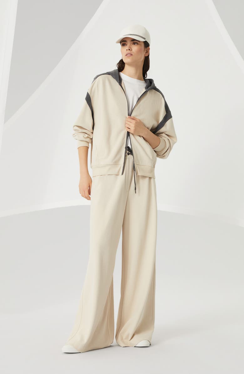 Brunello Cucinelli Smooth French terry trousers, Alternate, color, 