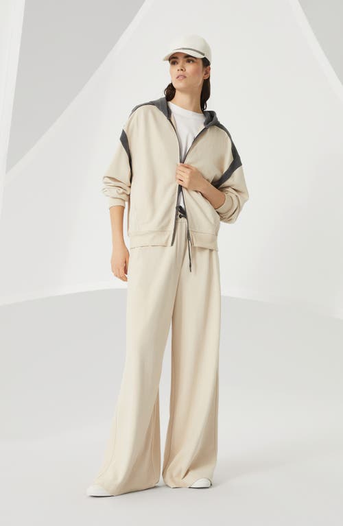 Brunello Cucinelli Drawstring Wide-leg Trousers In Cool Beige