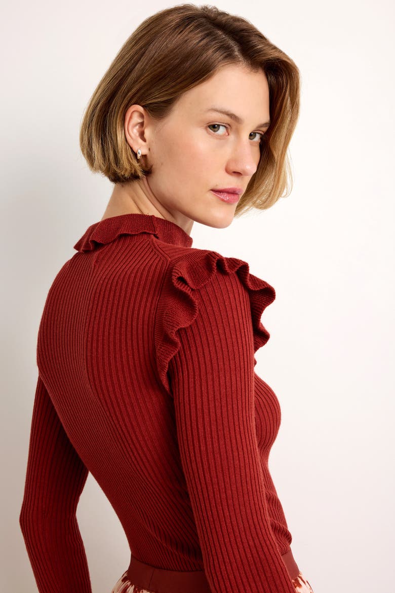 Tinley Turtleneck, Alternate, color, Auburn