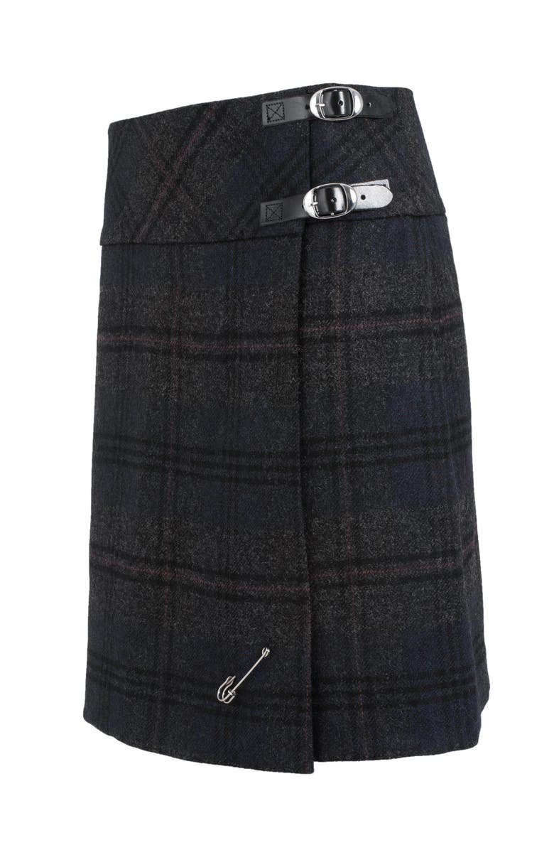 Celtic & Co. Celt Mini Kilt Skirt, Alternate, color, Navy Charcoal Tartan
