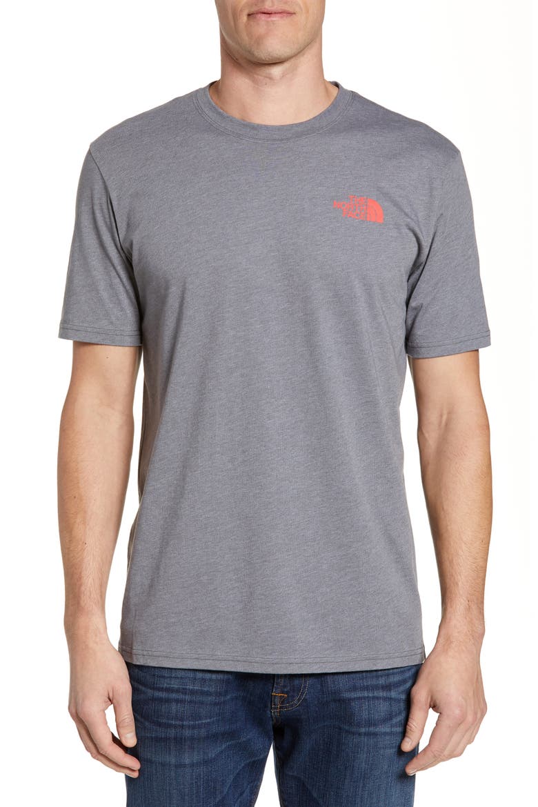 'Red Box' Graphic T-Shirt, Main, color, MEDIUM GREY HEATHER/ FIERY RED