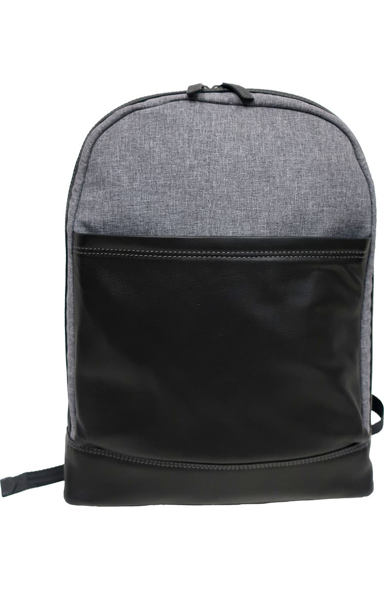 BOCONI Recycled Polyester & Leather Backpack, Main, color,
