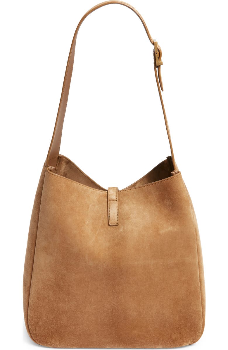 Saint Laurent Large Le 5 À 7 Suede Hobo Bag, Alternate, color, Golden Leaf