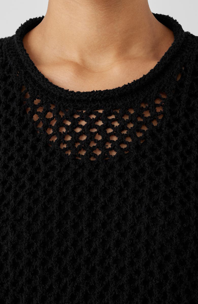 Eileen Fisher Open Stitch Crewneck Organic Cotton Sweater, Alternate, color, 