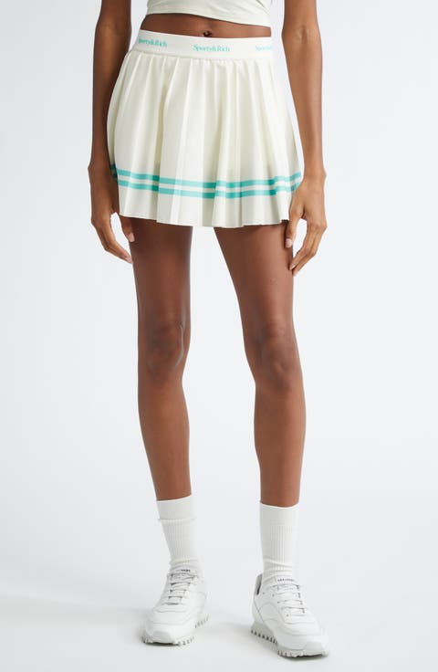 Serif Logo Pleated Skirt