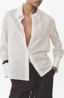 MANGO Stripe Button-Up Shirt