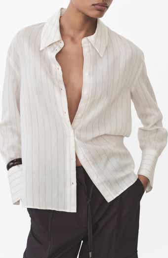 MANGO Stripe Button-Up Shirt