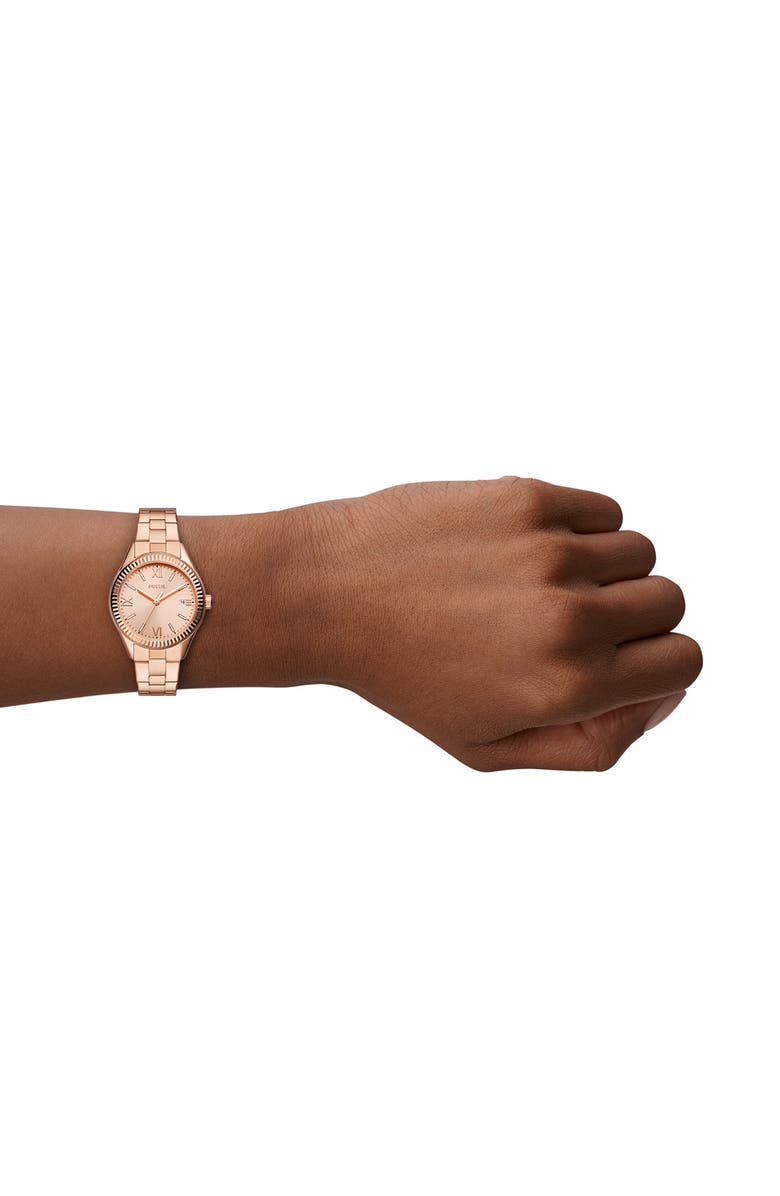 Fossil Rye Rose Gold Tone Bracelet Watch, 30mm, Alternate, color, Rose Gold