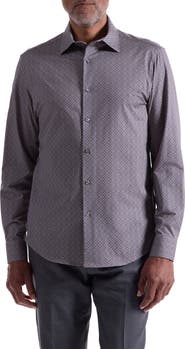 Bugatchi James OoohCotton® Geo Print Button-Up Shirt