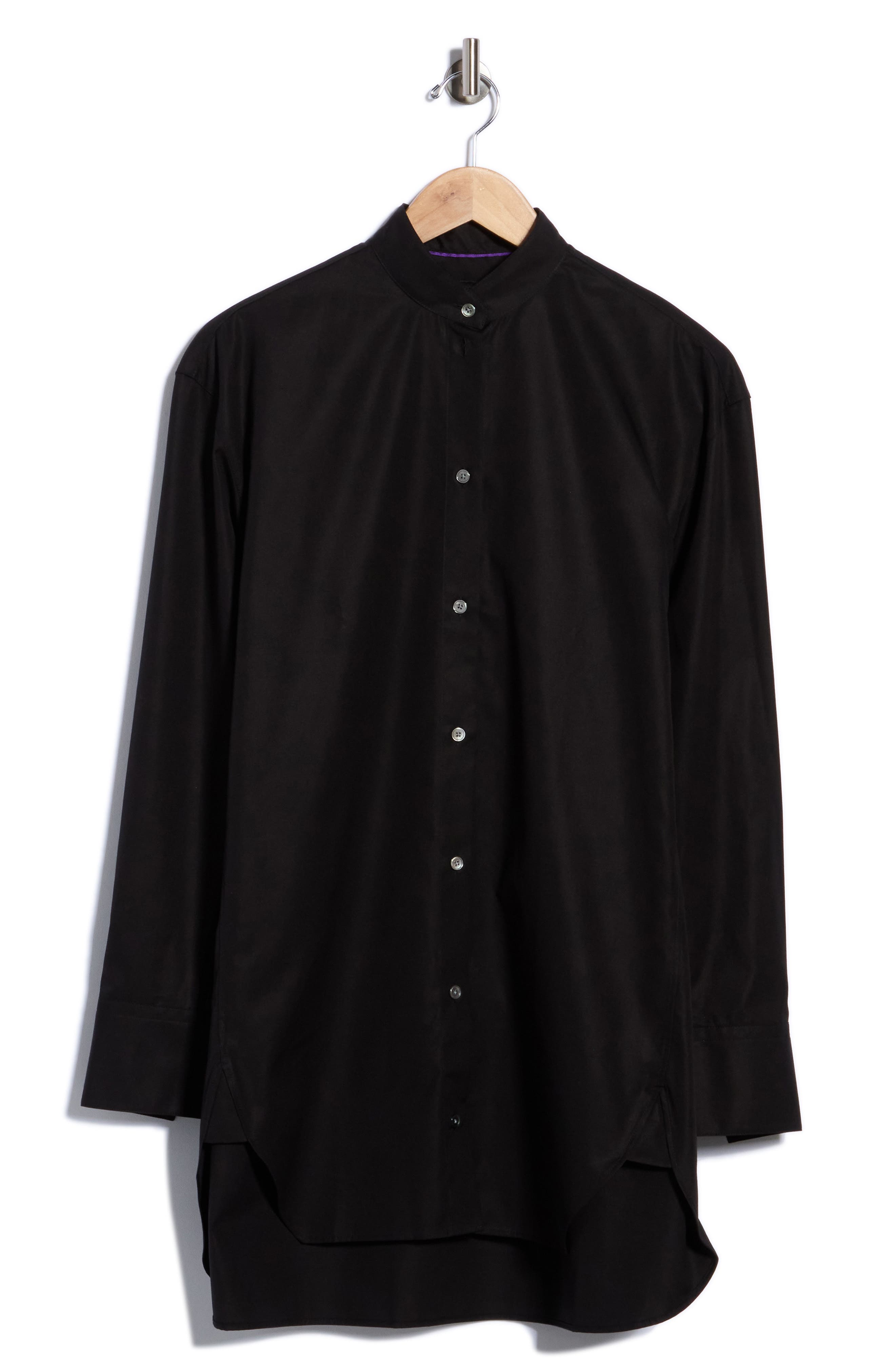 Boltera Long Sleeve Cotton Stand Collar Shirt