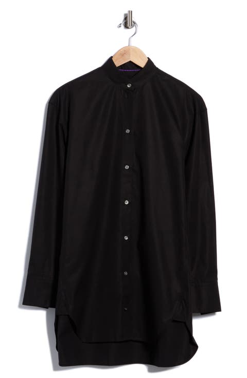 Boltera Long Sleeve Cotton Stand Collar Shirt