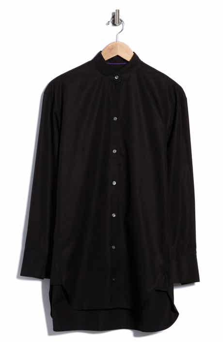 Boltera Long Sleeve Cotton Stand Collar Shirt