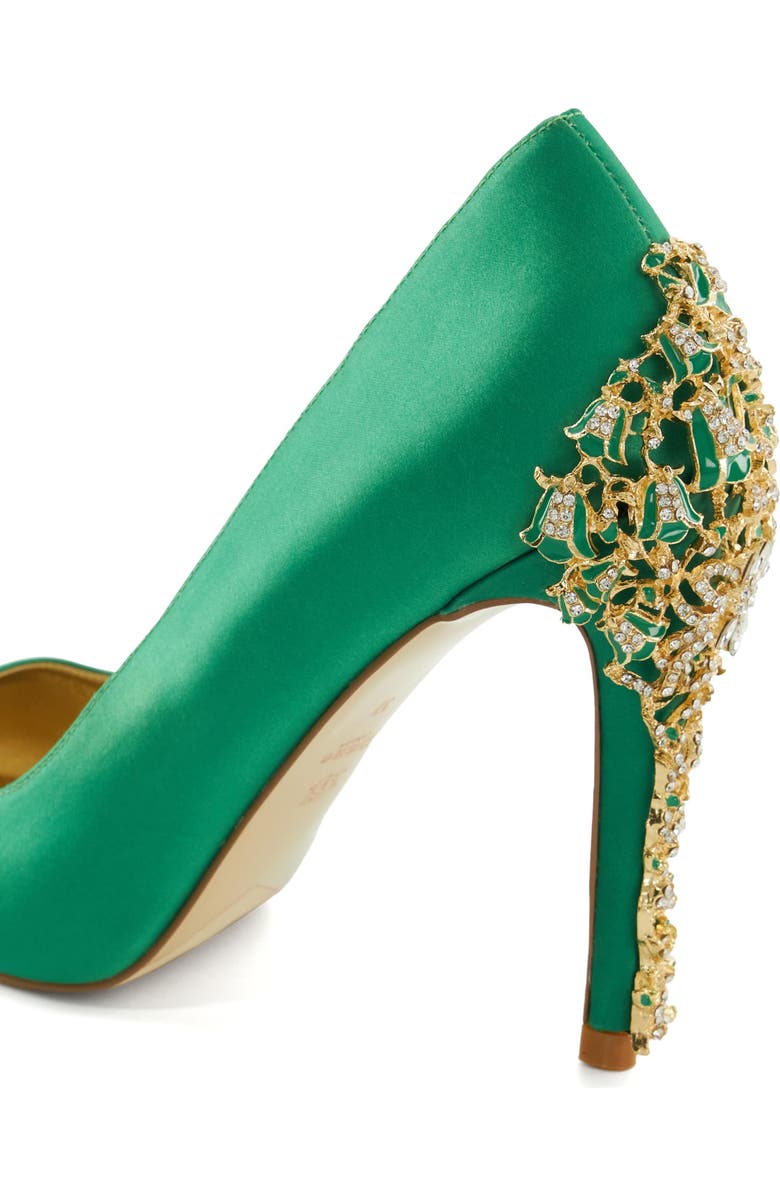 Dune London Audleys Pointed Toe Pump, Alternate, color, Green-Satin