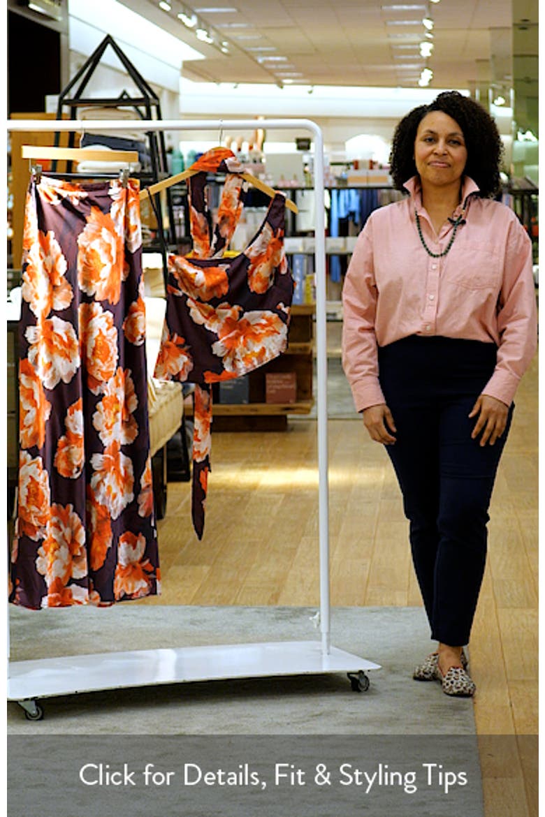 Georgina Floral Satin One-Shoulder Top & Maxi Skirt Set video