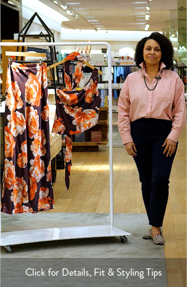 Georgina Floral Satin One-Shoulder Top & Maxi Skirt Set, sales video thumbnail