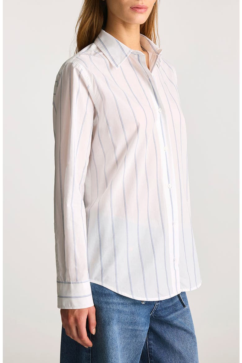 Stripe Relaxed Fit Cotton Button-Up Shirt, Alternate, color, BLUE STRIPED
