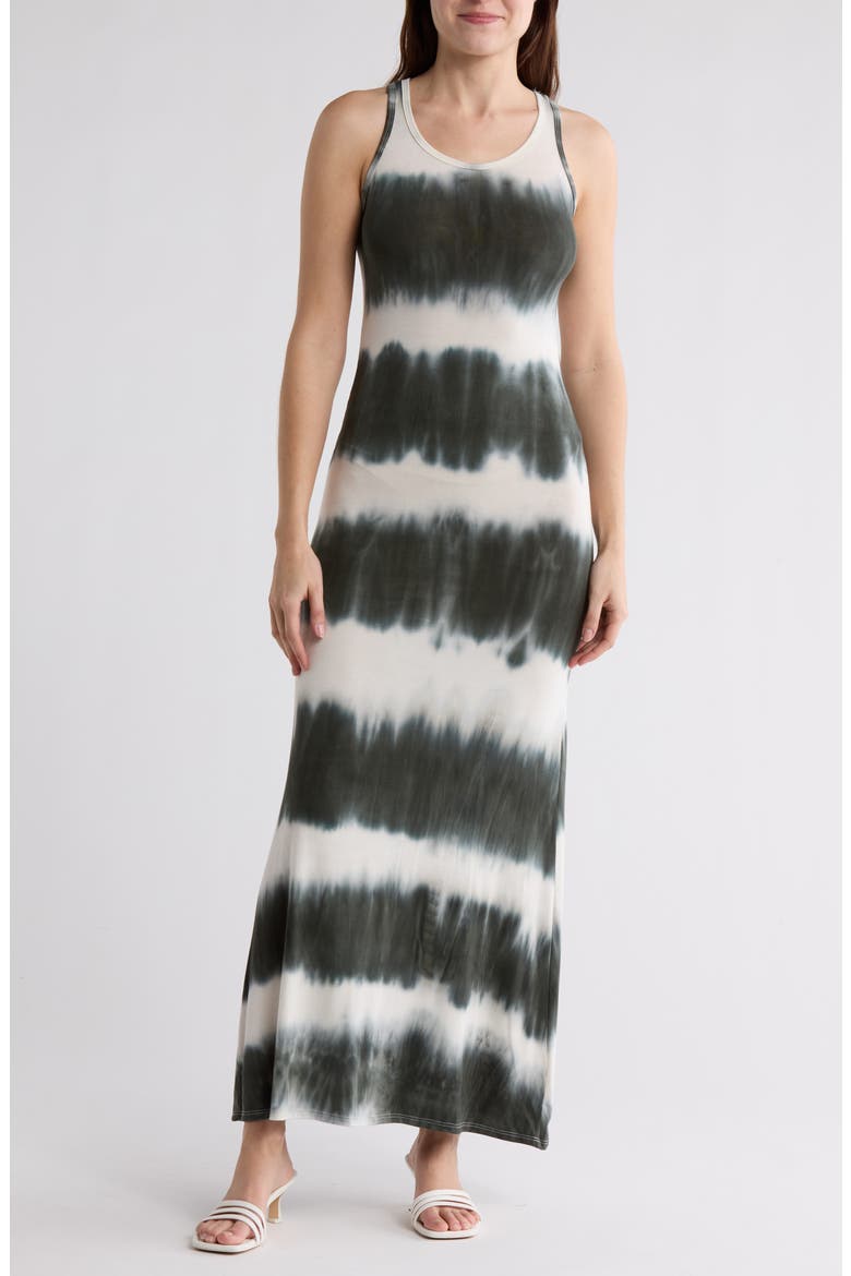 Washed Tank Maxi Dress, Main, color, IVORY GREEN SPLOTCH