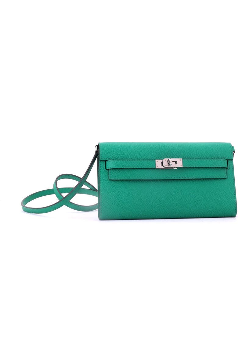 Pre-Owned Hermes Kelly To Go Wallet Epsom, Alternate, color, Vert Jade