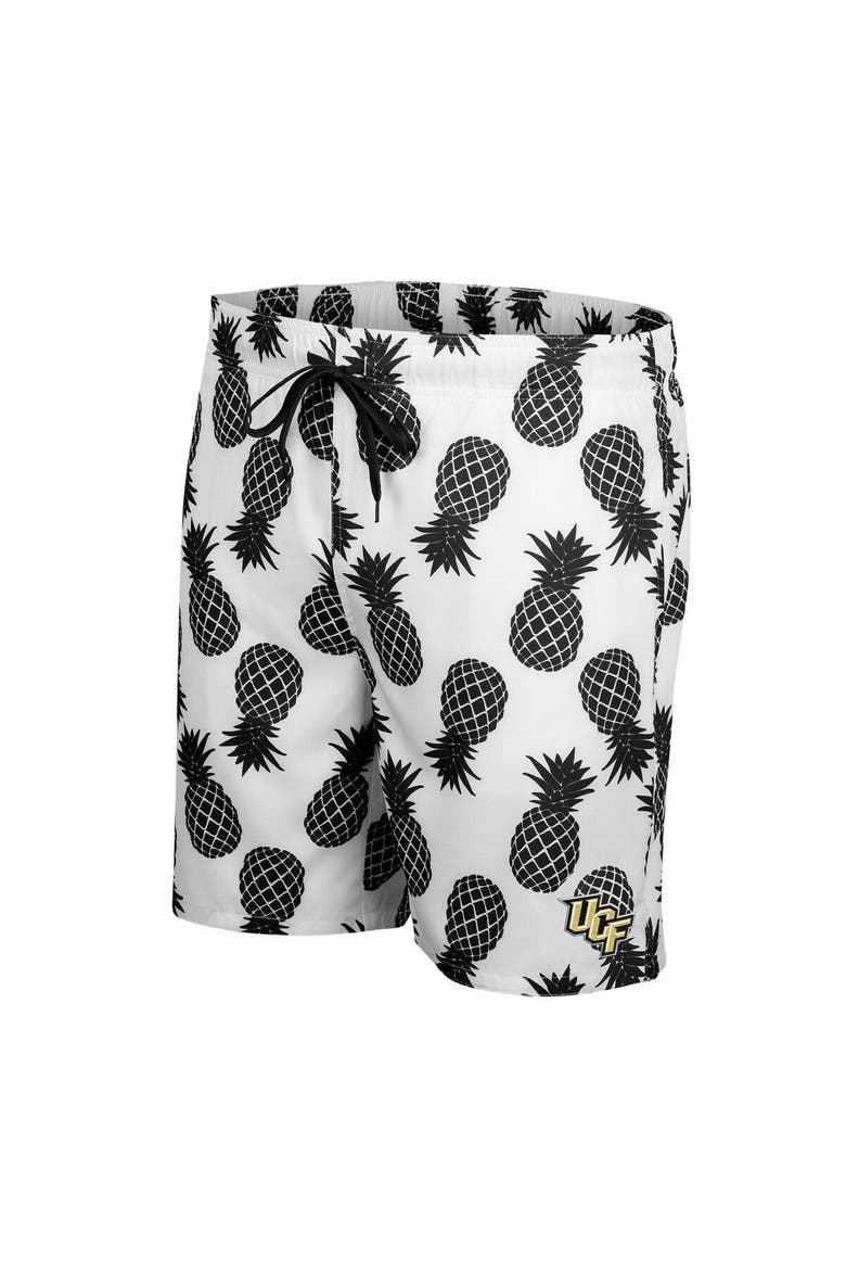 Men's Colosseum White UCF Knights Pineapples Swim Shorts, Alternate, color, White