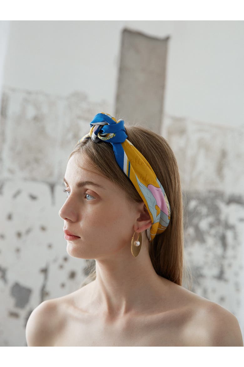 "El Amor" Silk Bandana, Alternate, color, Yellow