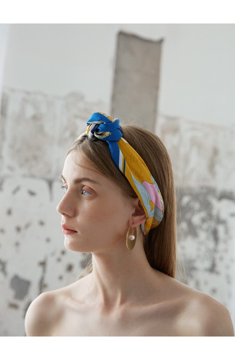 Lost Pattern NYC "El Amor" Silk Bandana, Alternate, color, Yellow