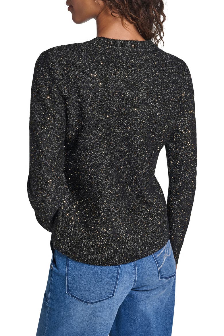 Whimsy Patches Metallic Sweater, Alternate, color, BLACK/ GOLD