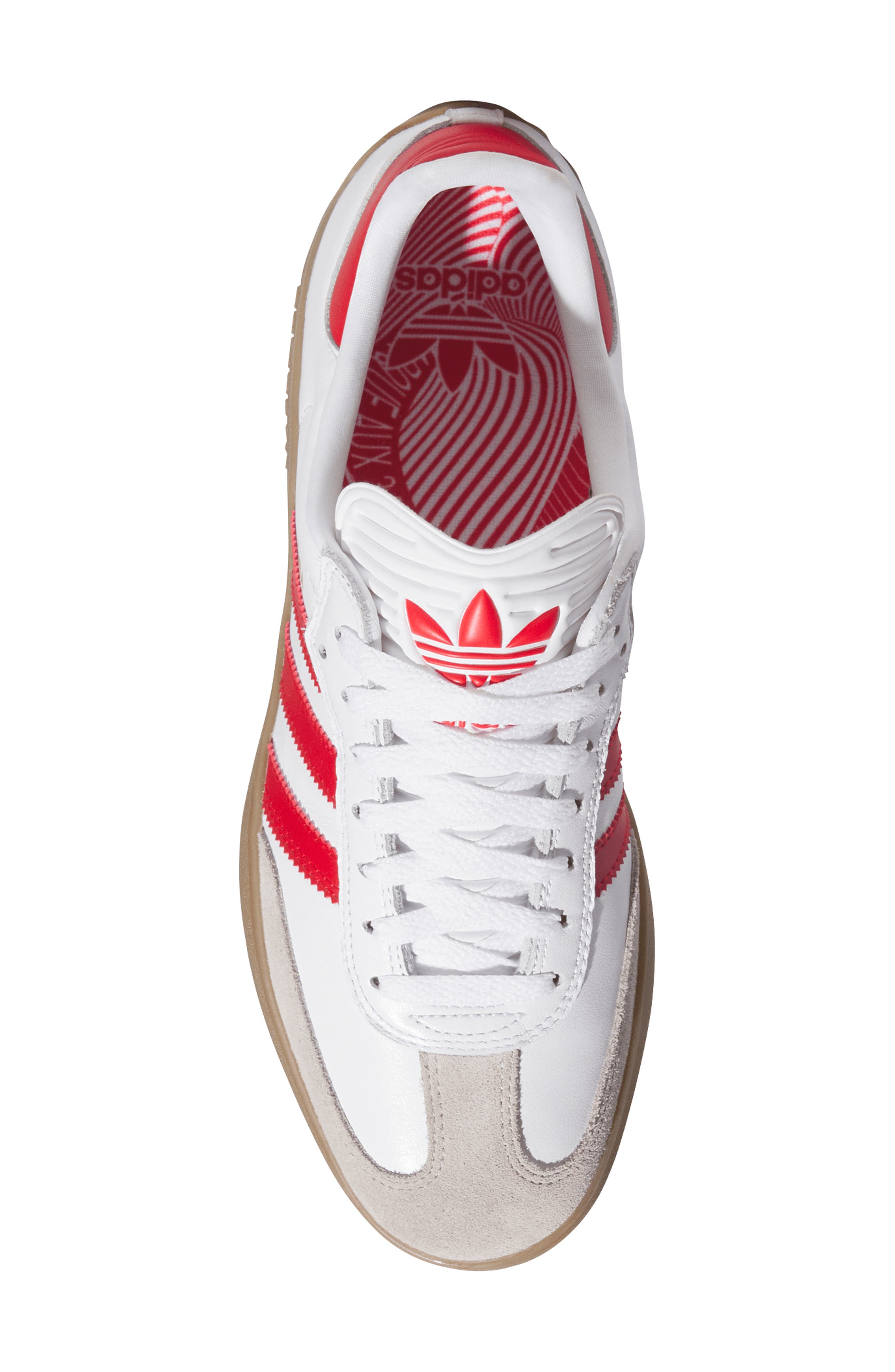 adidas Puig Samba Skateboard Sneaker, Alternate, color, White/Red/ Gum