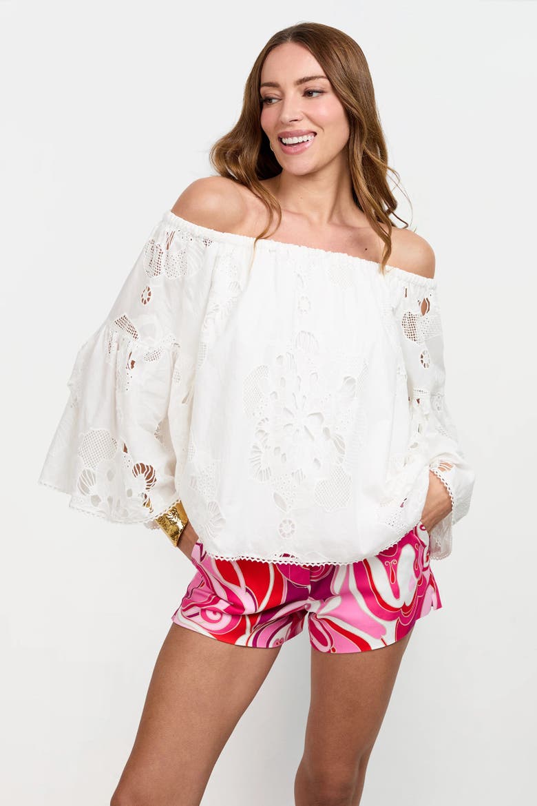 Perry Off-Shoulder Top, Alternate, color, Magenta Milano