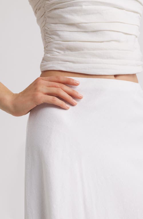 Open Edit Linen Blend Skirt In White