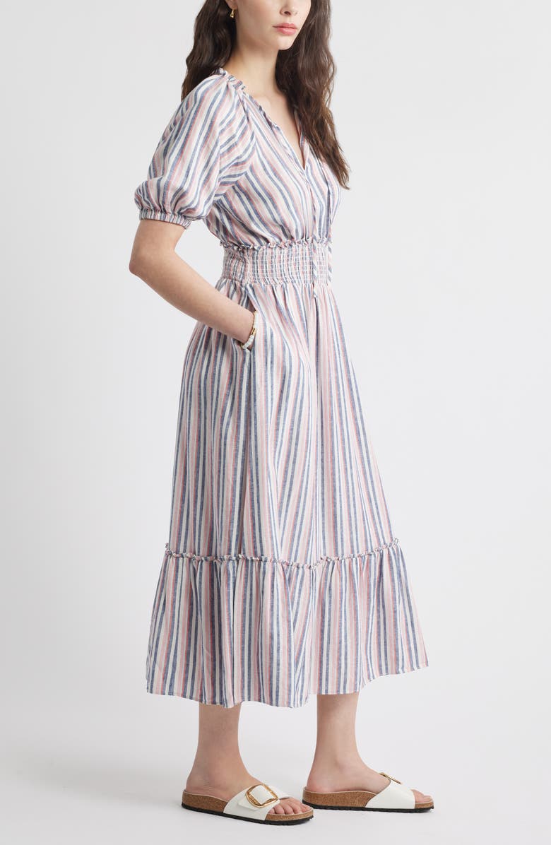 Caslon<sup>®</sup> Tie Front Linen Blend Maxi Sundress, Alternate, color, 