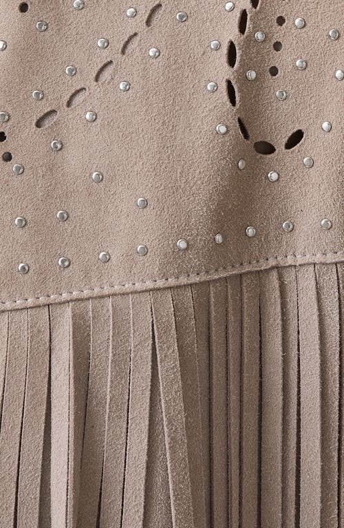 Allsaints Asta Studded Fringe Suede Jacket