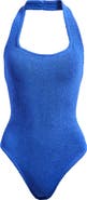 Hunza G Sandy One-Piece Halter Swimsuit