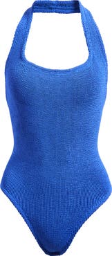 Hunza G Sandy One-Piece Halter Swimsuit