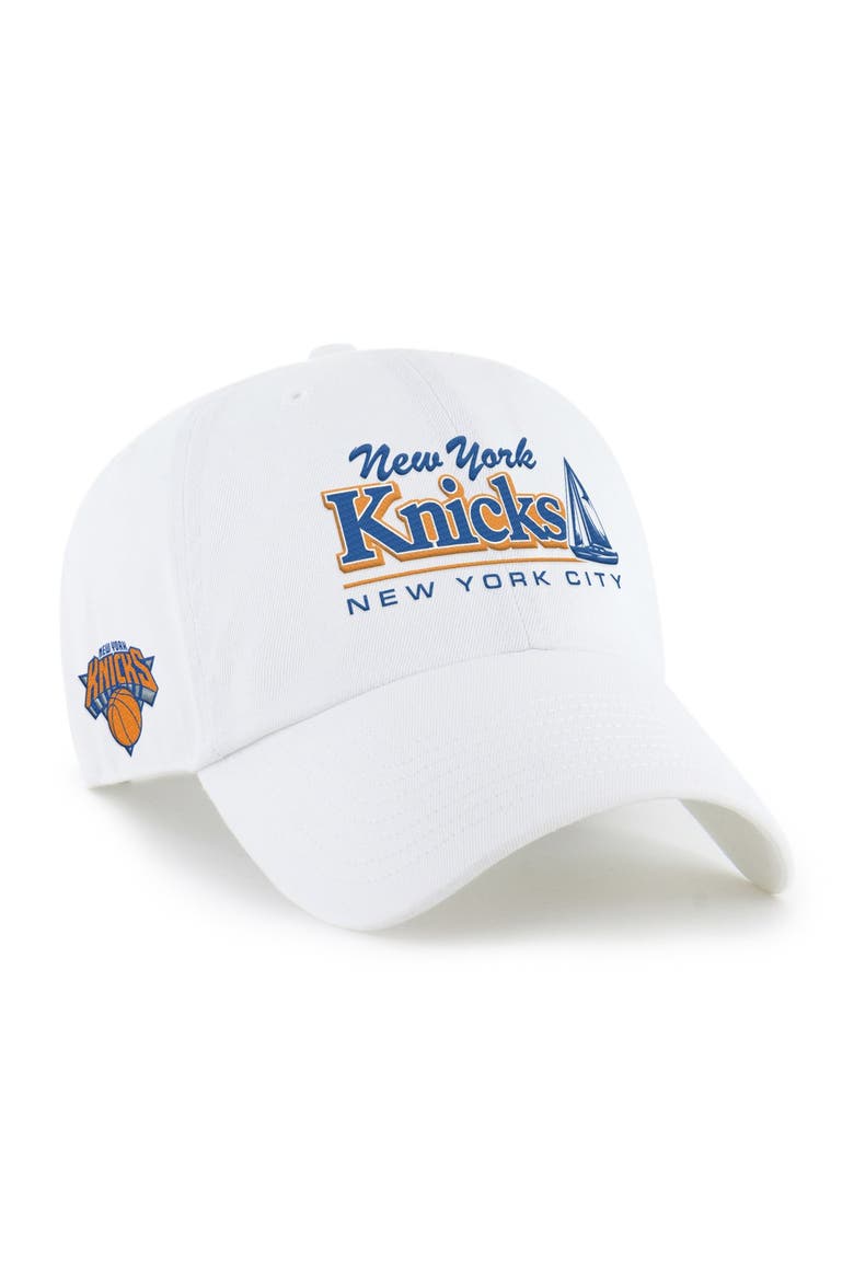 Men's '47 White New York Knicks Boating Clean Up Adjustable Hat, Main, color, White