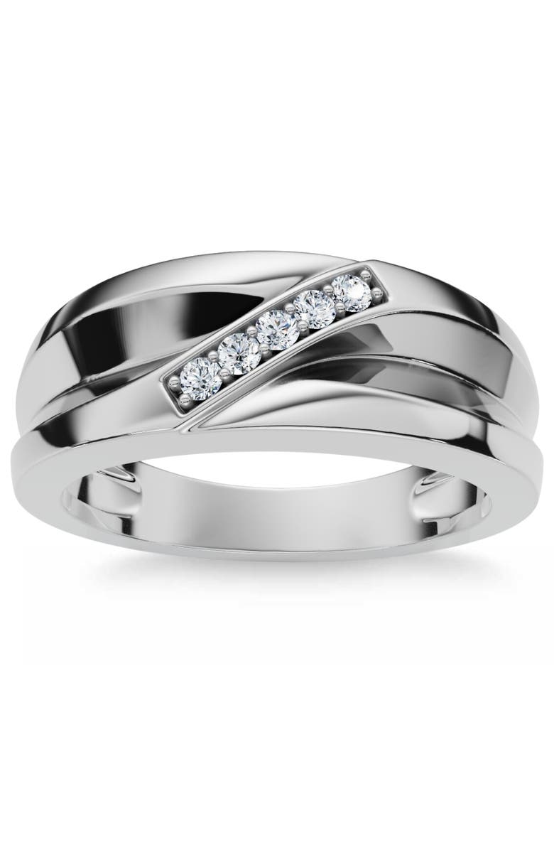 Bliss Diamond Men's Diamond Wedding Ring Lab Grown 10k Gold, Main, color, 10K White Gold