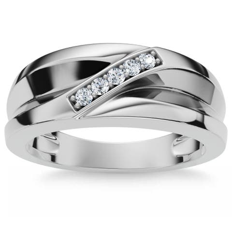 Men's Diamond Wedding Ring Lab Grown 10k Gold