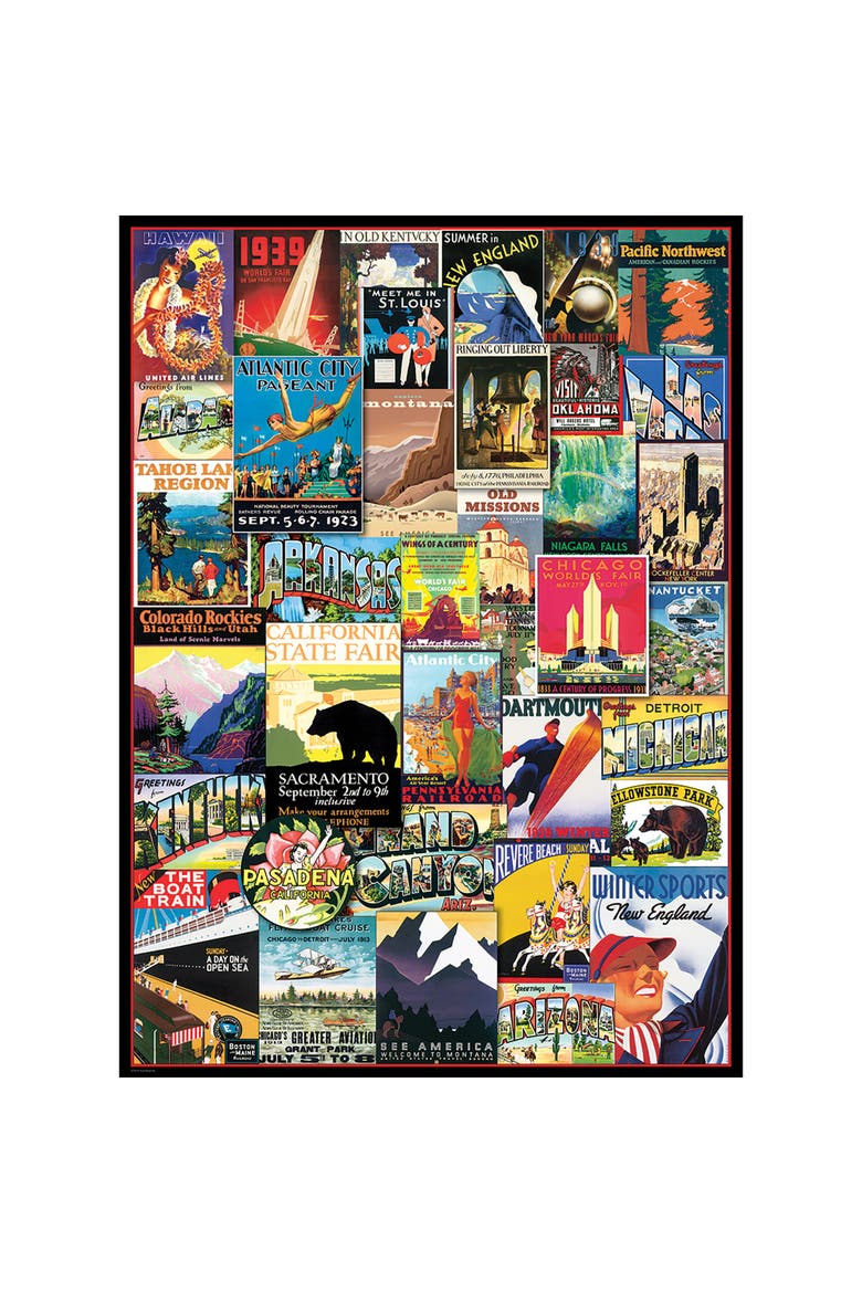 Travel USA Vintage Posters 1000 Piece Puzzle, Alternate, color, Multicolored