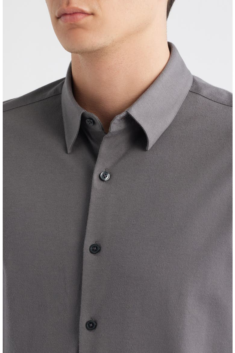 Irving Structure Knit Button-Up Shirt, Alternate, color, CARBON
