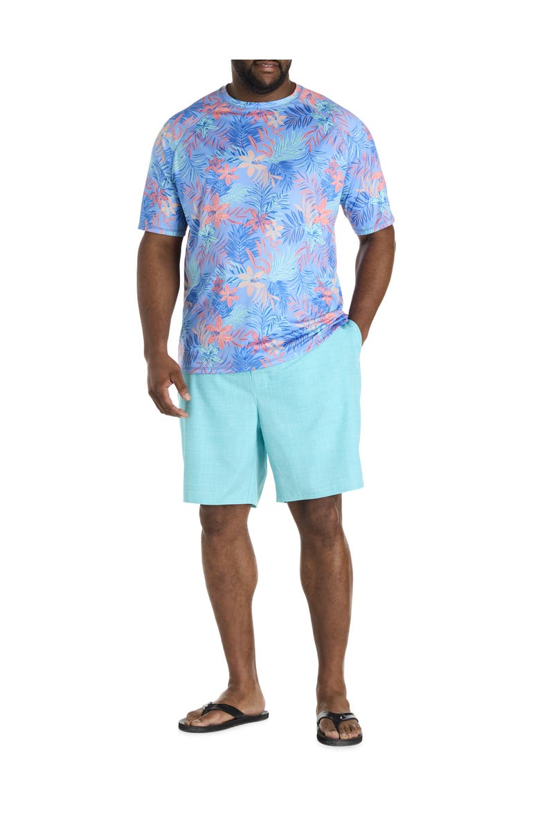 Harbor Bay by DXL Big & Tall Printed Mesh Swim Shirt, Alternate, color, Blue Multi