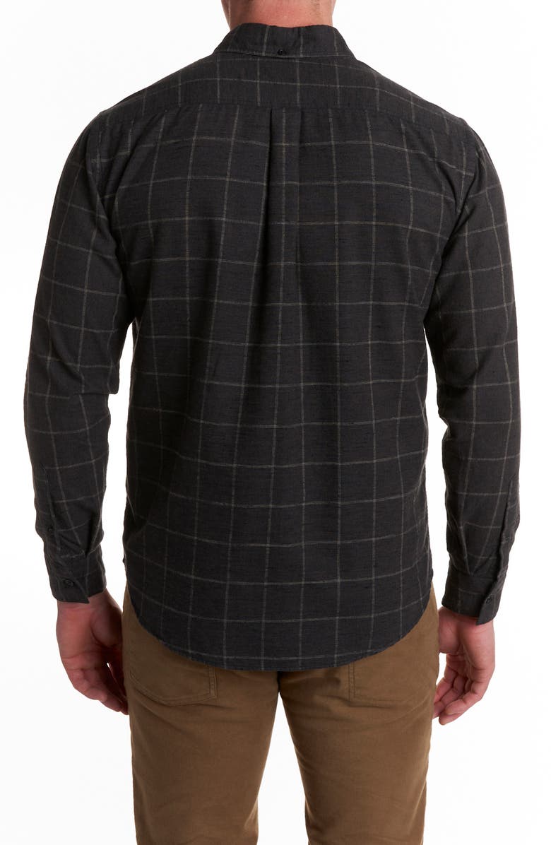 Billy Reid Tuscumbia Standard Fit Windowpane Cotton & Linen Button-Down Shirt, Alternate, color, 