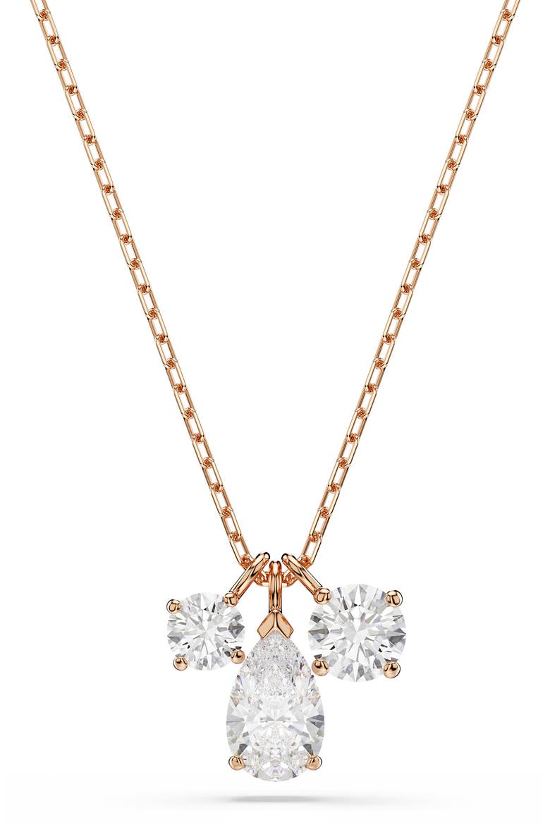 Mesmera Pendant Necklace, Main, color, ROSE GOLD/ WHITE