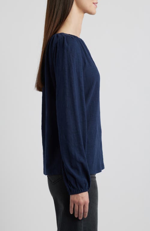 Caslonr Caslon(r) Gathered Neck Top In Navy Blazer