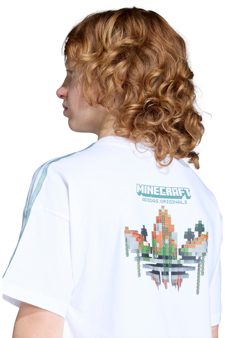 Kids' Minecraft 3-Stripes Graphic T-Shirt, Alternate, color, WHITE