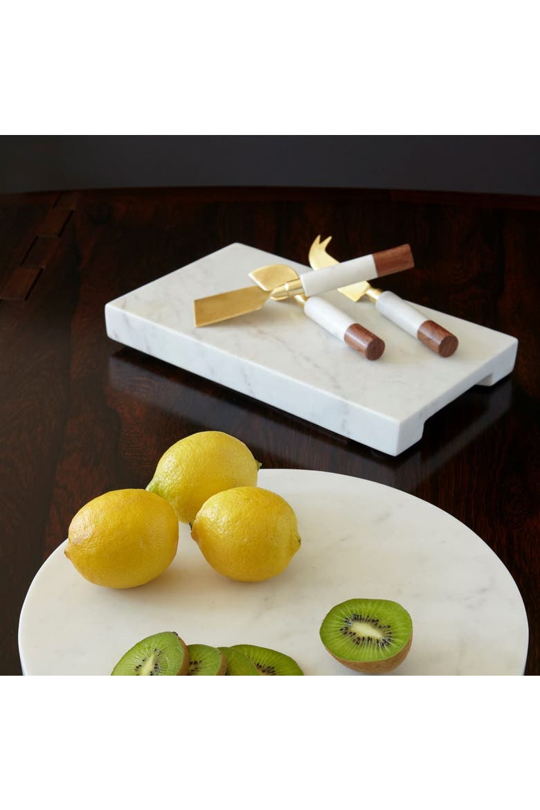 Marble & Acacia Gold Cheese Set, Alternate, color, White