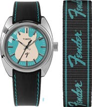 Timex® Fender x Timex Leather Strap Watch, 37mm