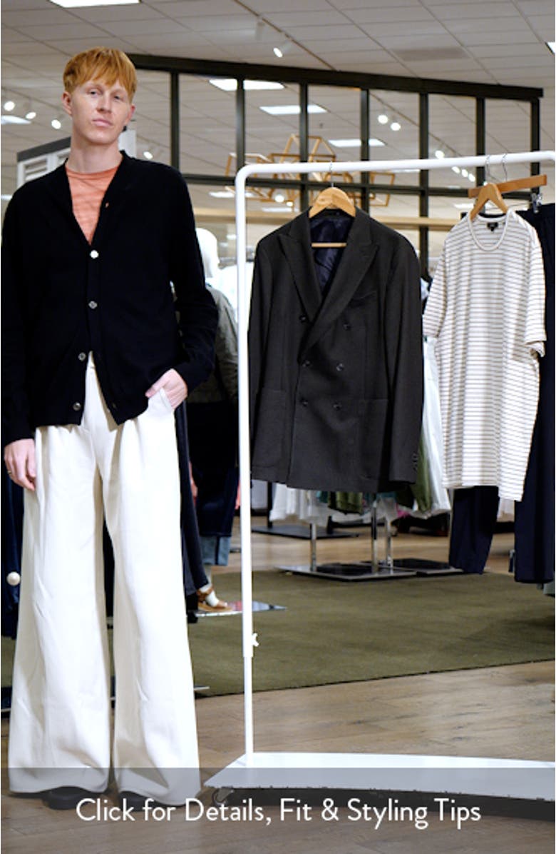 Slim Fit Herringbone Double Breasted Blazer, sales video thumbnail