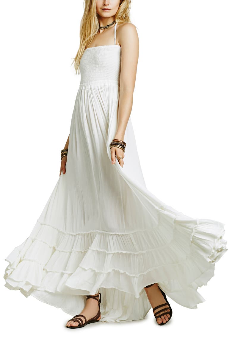 Endless Summer by Free People Extratropical Smocked Maxi Dress, Main, color, IVORY
