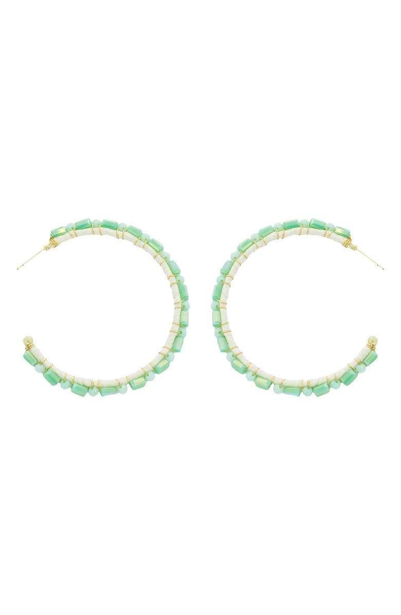 Panacea Mint Crystal Hoop Earrings, Main, color, Mint